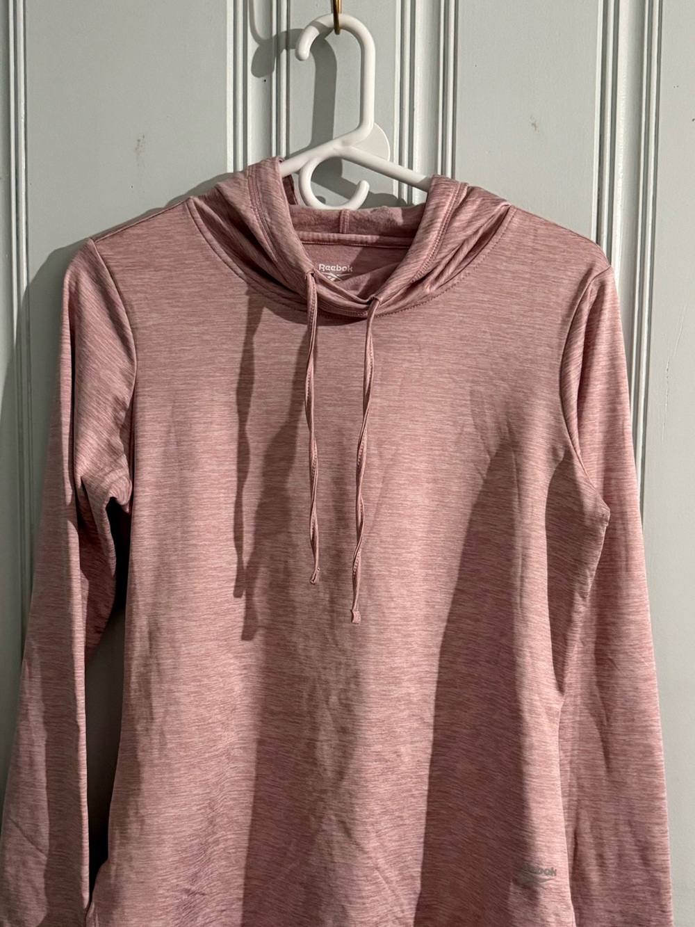 Reebok Women’s Pink Heather Hooded Performance Pullover Size Small